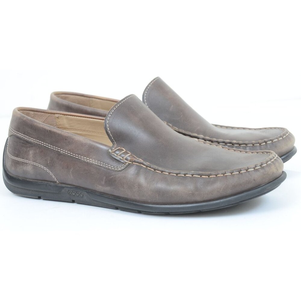 ECCO Men's 10/10.5 Handsewn Leather Driving Moccasins Loafers Preppy Vacation